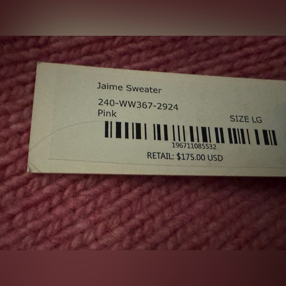 NWT Alex Mill Pink Crew Neck Sweater | Large - Picture 7 of 9